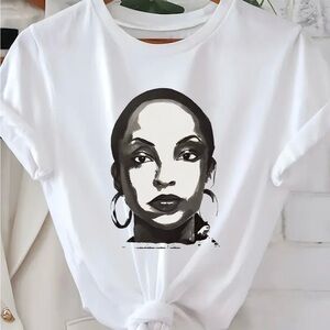 Sade Graphic Tie Front Short Sleeve Tee